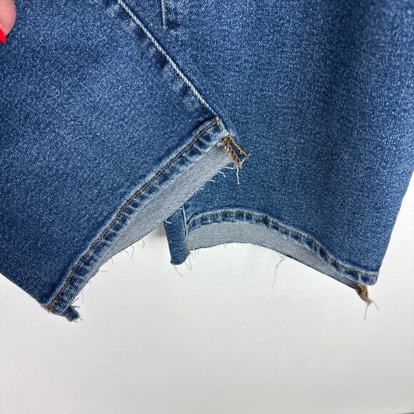 Good American Good Classic Raw Step Hem Straight Leg Jeans Indigo Plus Size 15 - Picture 5 of 11